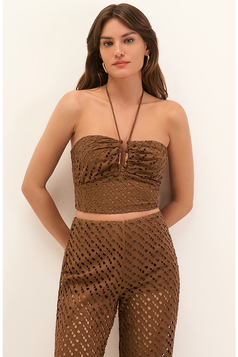 Venice Wide Leg Cotton Cover-Up Pants, Alternate, color, BROWN