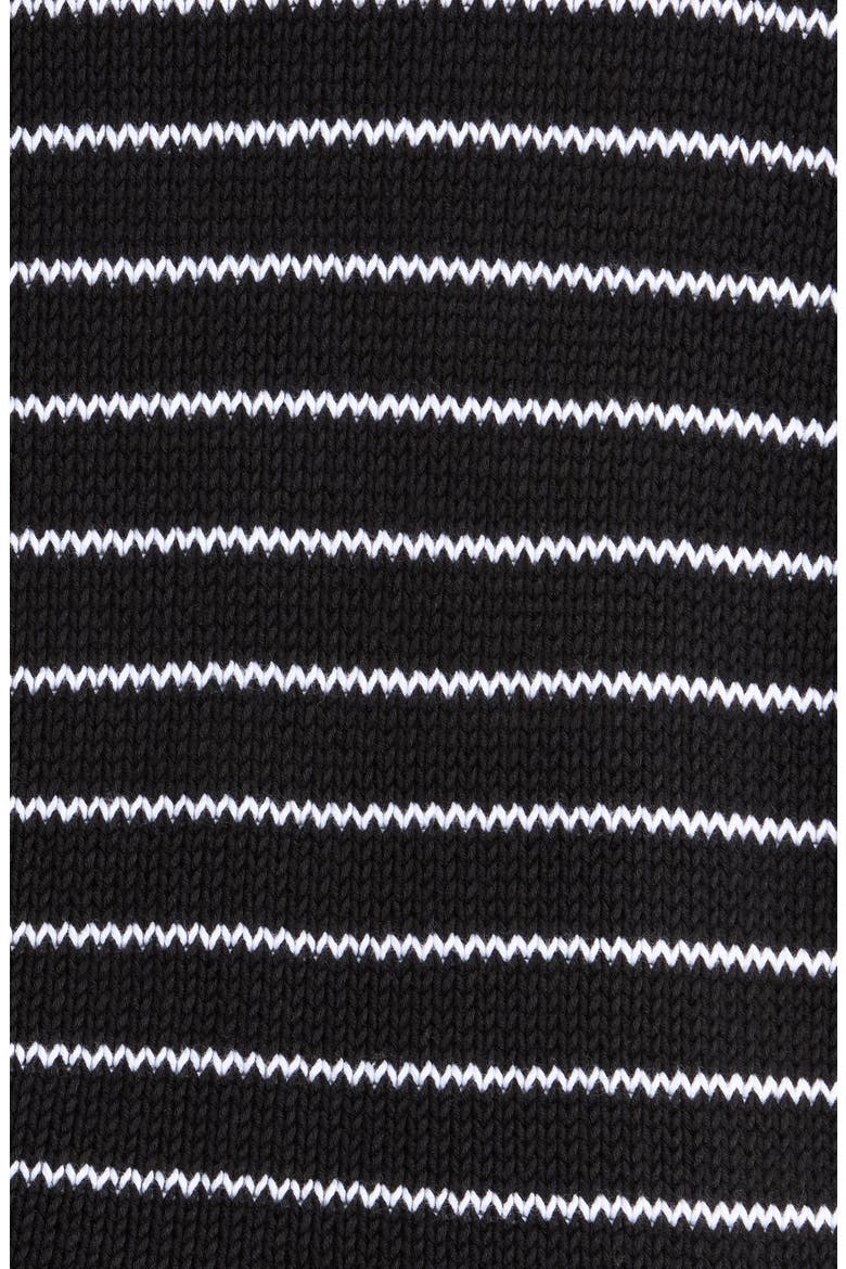 Stripe Organic Cotton Crewneck Sweater, Alternate, color, BLACK WHITE