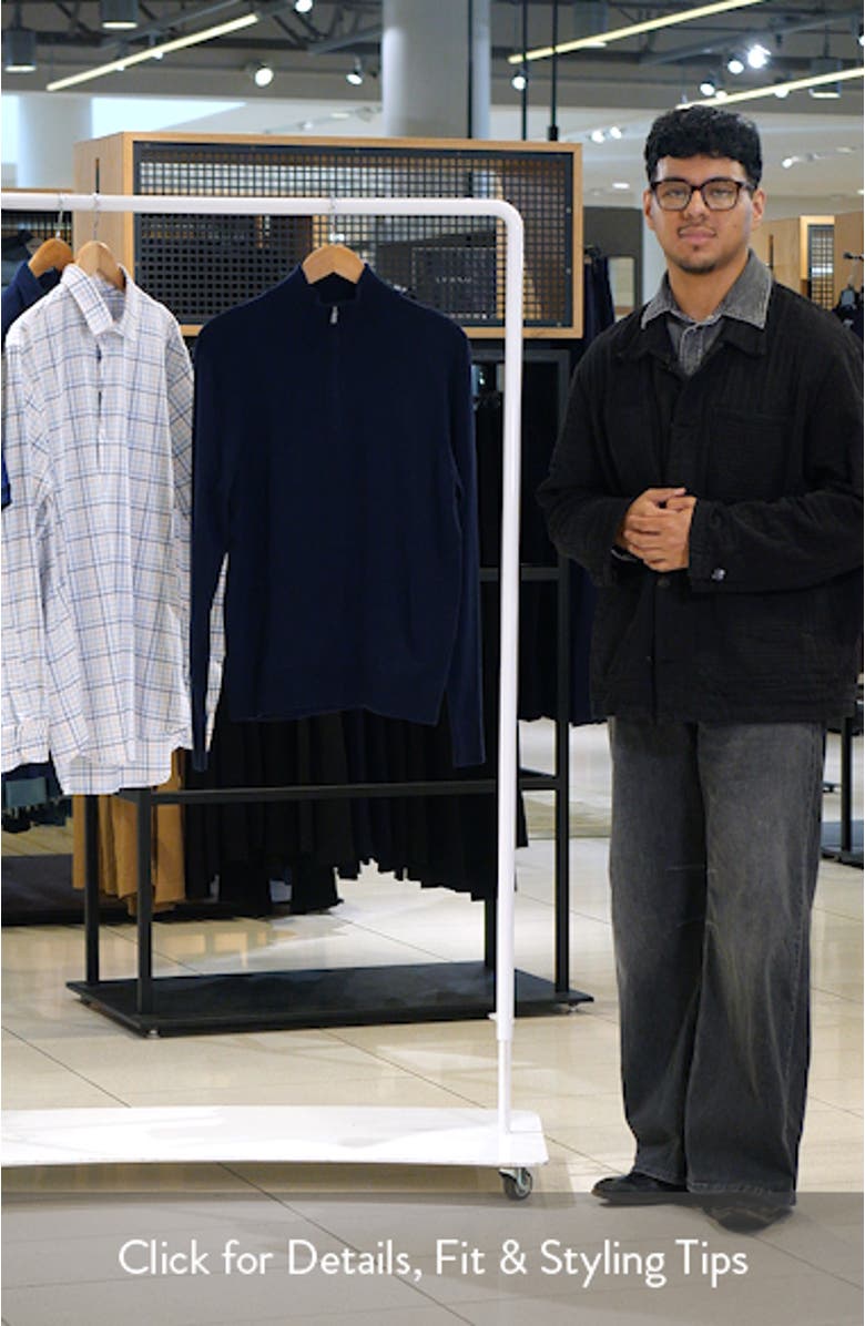 Mock Neck Cotton Quarter Zip Sweater, sales video thumbnail