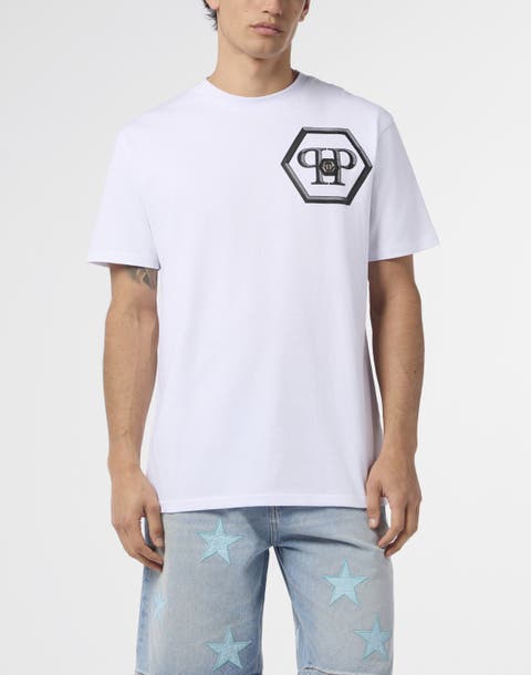Round Neck T-Shirt Lines Hexagon Men