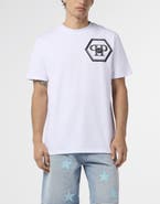 PHILIPP PLEIN Round Neck T-Shirt Lines Hexagon Men