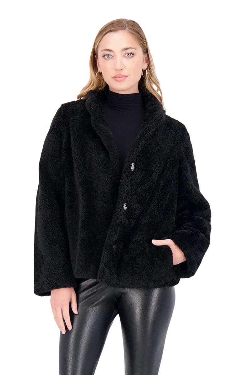 GORSKI Sheared Genuine Shearling Jacket, Main, color, Black