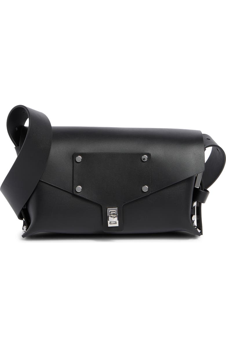 AllSaints Miro Leather Satchel, Main, color, Black