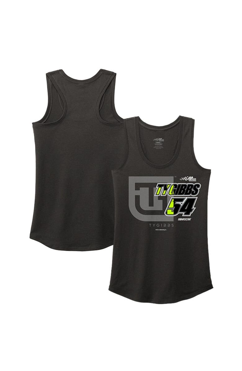 JOE GIBBS RACING TEAM COLLECTION Women's Joe Gibbs Racing Team Collection Heather Black Ty Gibbs Racer Back Tank Top, Main, color, Heather Black