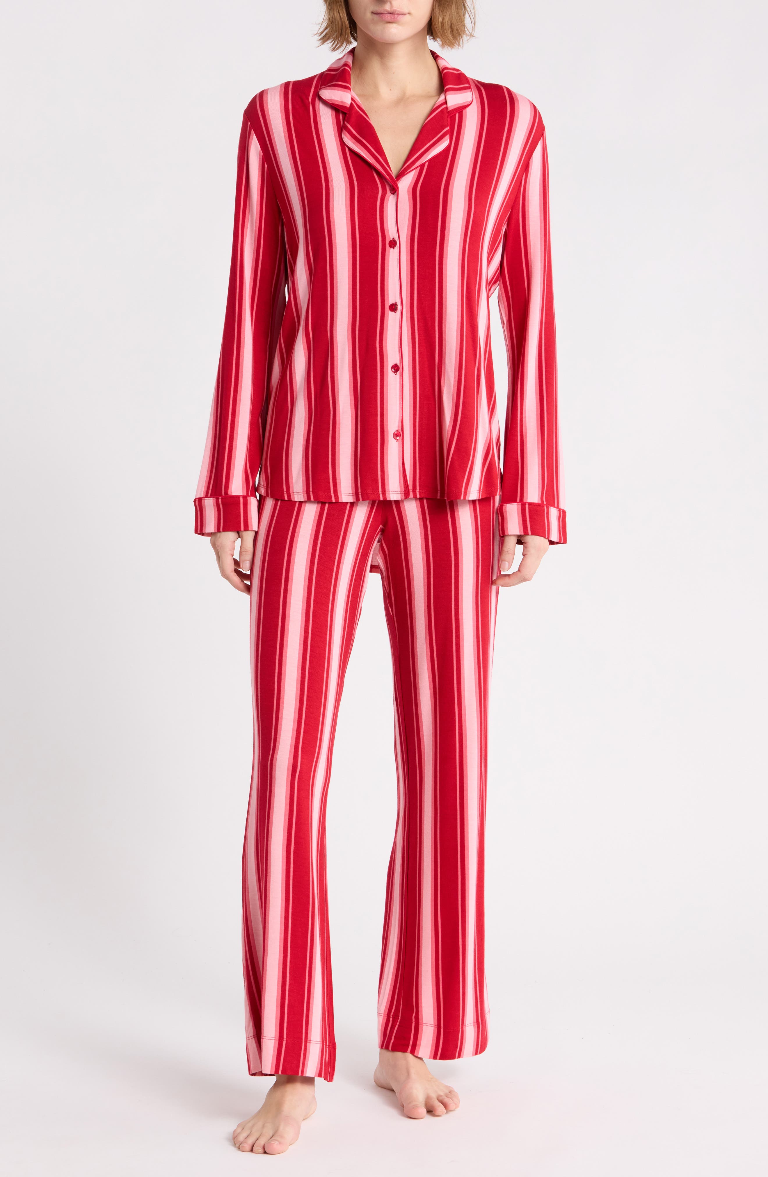 RED- PINK CORAL SUZE STRIPE