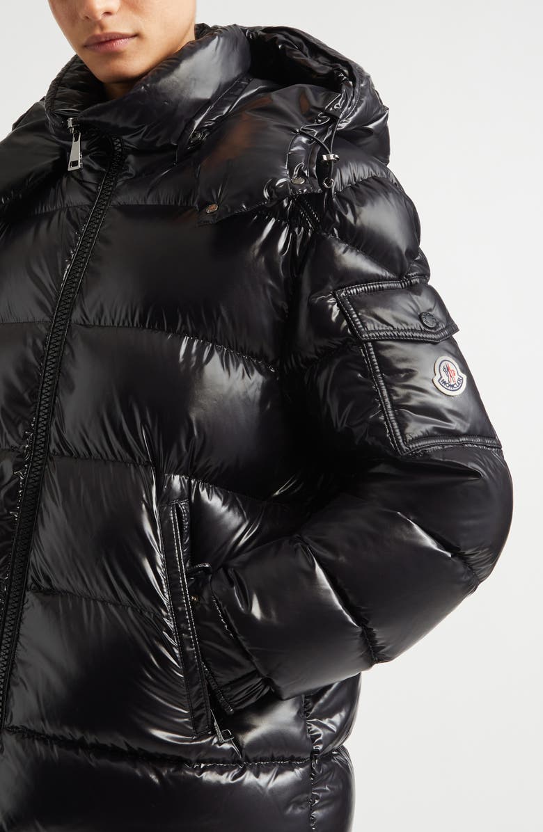Moncler Maire Lacquered Nylon Down Puffer Jacket, Alternate, color, Black