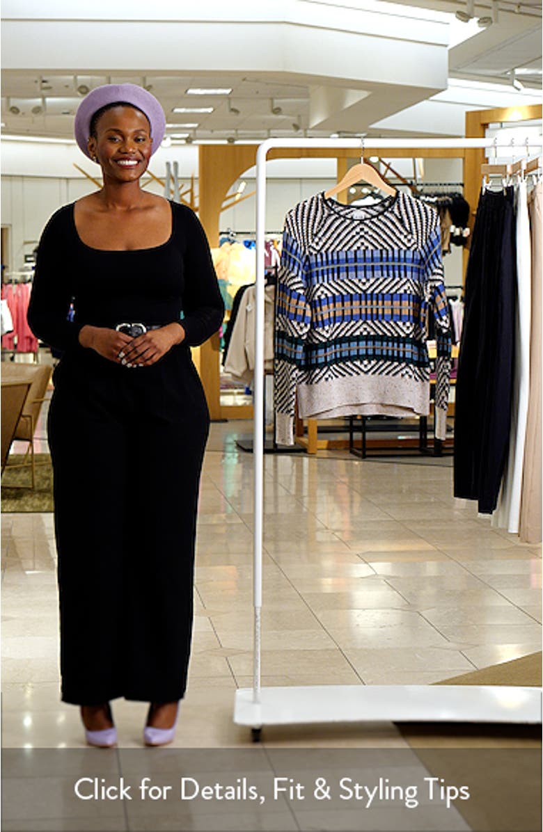 Graphic Stripe Cotton Blend Sweater, sales video thumbnail