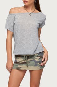 EDIKTED Amora Semisheer One-Shoulder Top