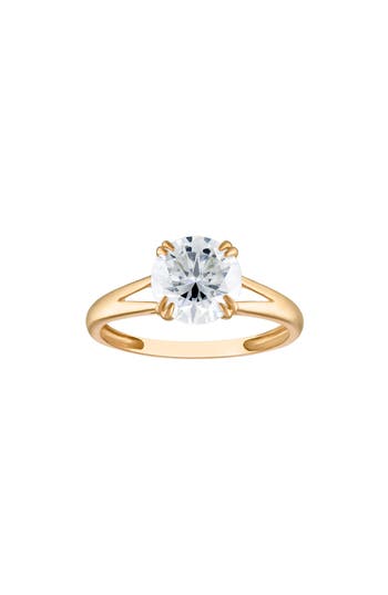 Fuzion Creations Moissanite Solitaire Ring In Yellow