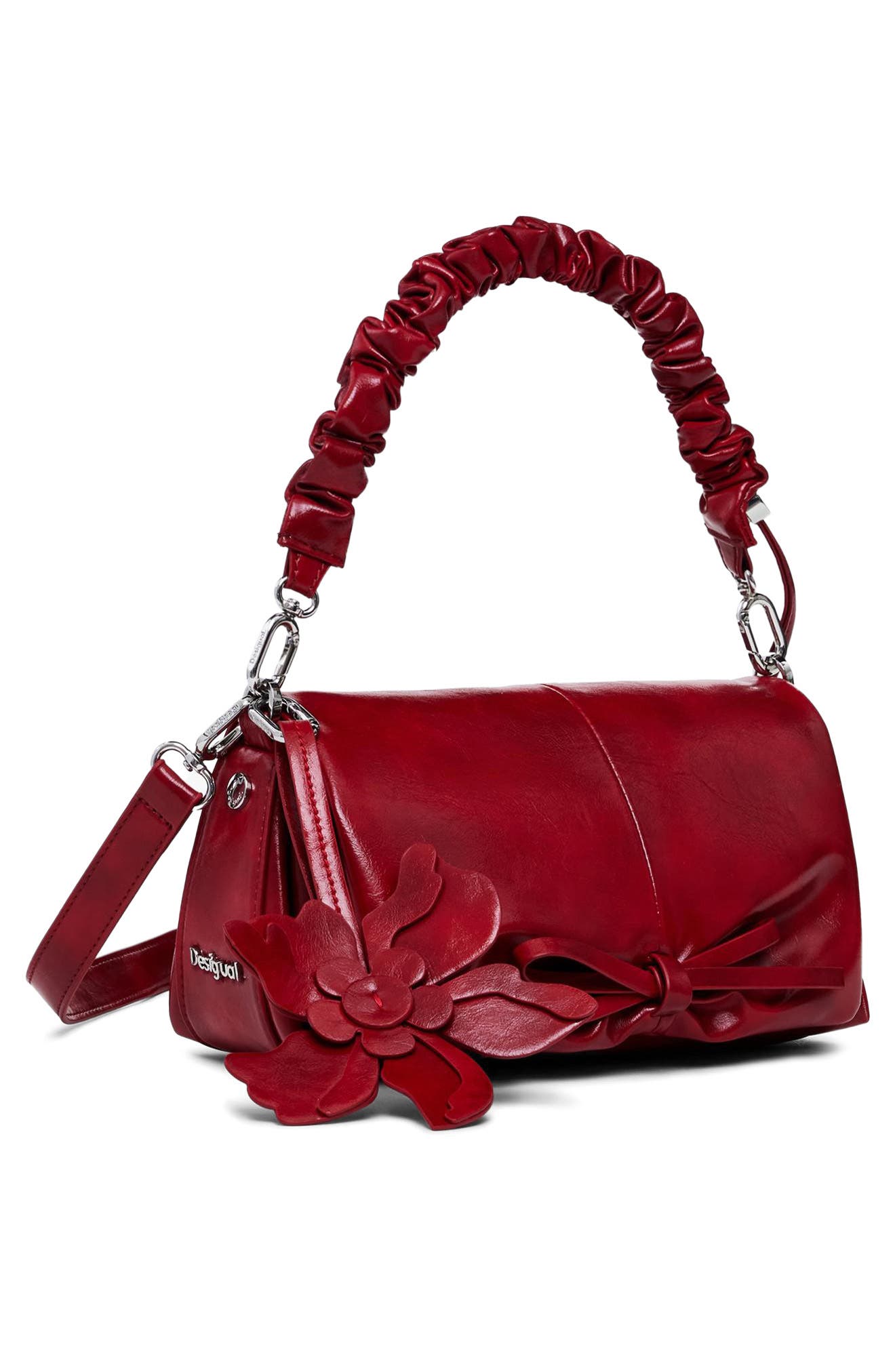 Desigual Faux Leather Crossbody Bag, Alternate, color, Red