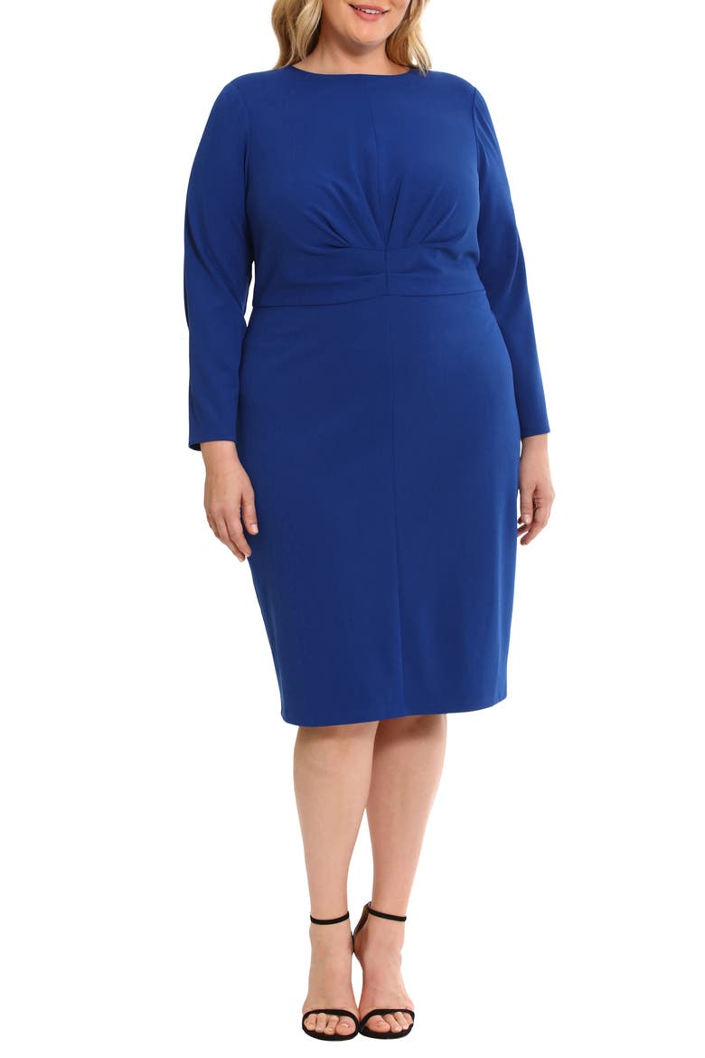 Center Ruched Long Sleeve Dress, Main, color, SODALITE BLUE