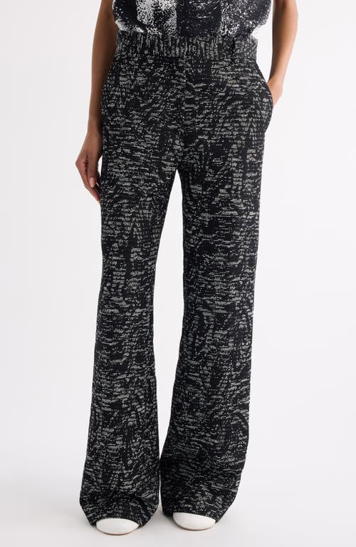 Dries Van Noten Paxy Abstract Swirl Jacquard Straight Leg Pants In Black