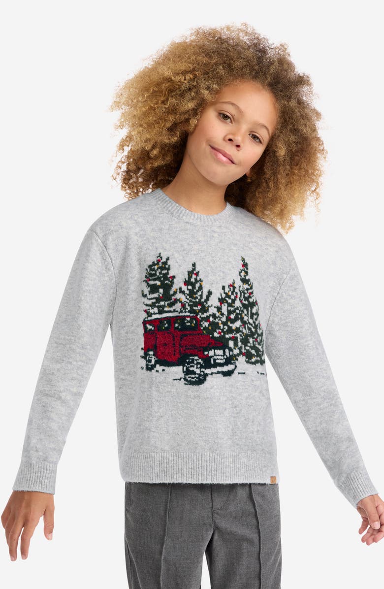 abercrombie kids Kids
Intarsia Sweater, Alternate, color, Anf Light Grey Heather