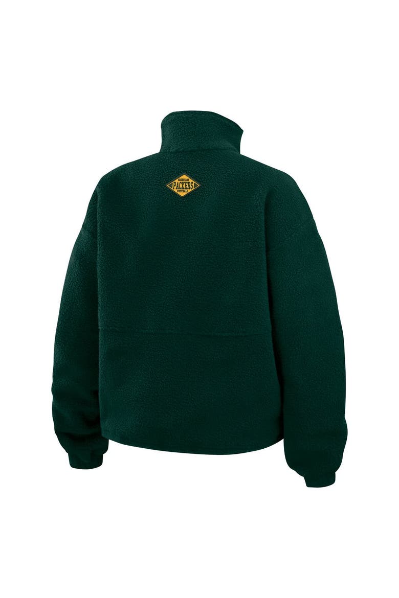 Women's WEAR by Erin Andrews Green Green Bay Packers Polar Fleece Half-Zip Jacket, Alternate, color, Green