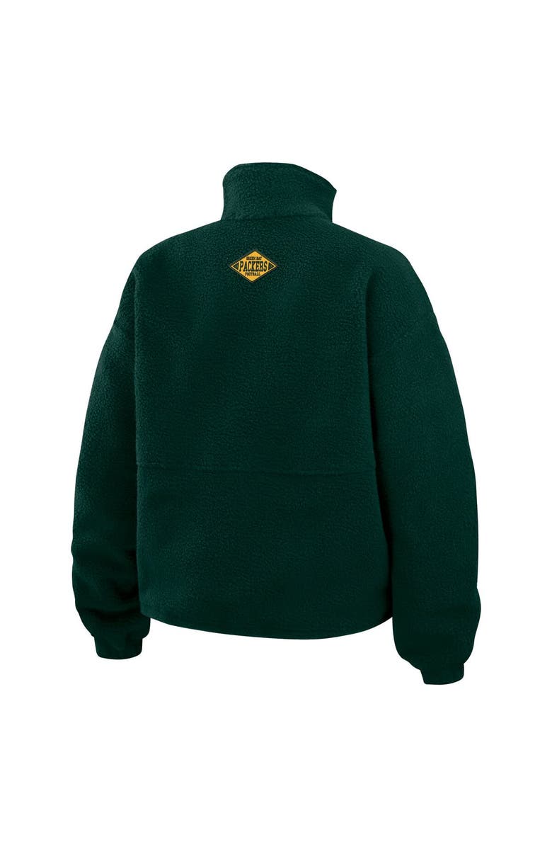 WEAR by Erin Andrews Women's WEAR by Erin Andrews Green Green Bay Packers Polar Fleece Half-Zip Jacket, Alternate, color, Green