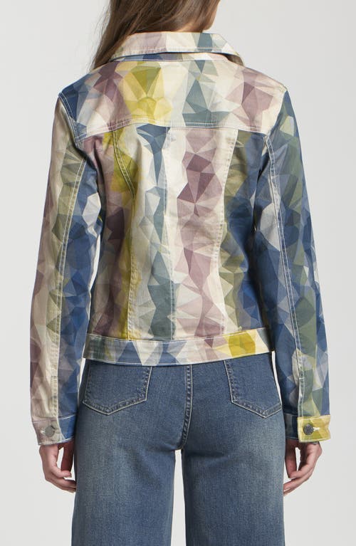 Apny Printed Denim Jacket In Blue