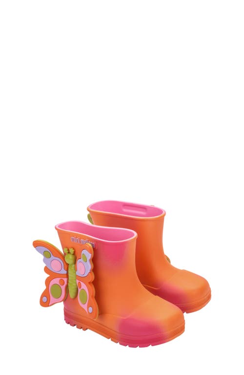 Mini Melissa Welly Wonderland Boot In Orange