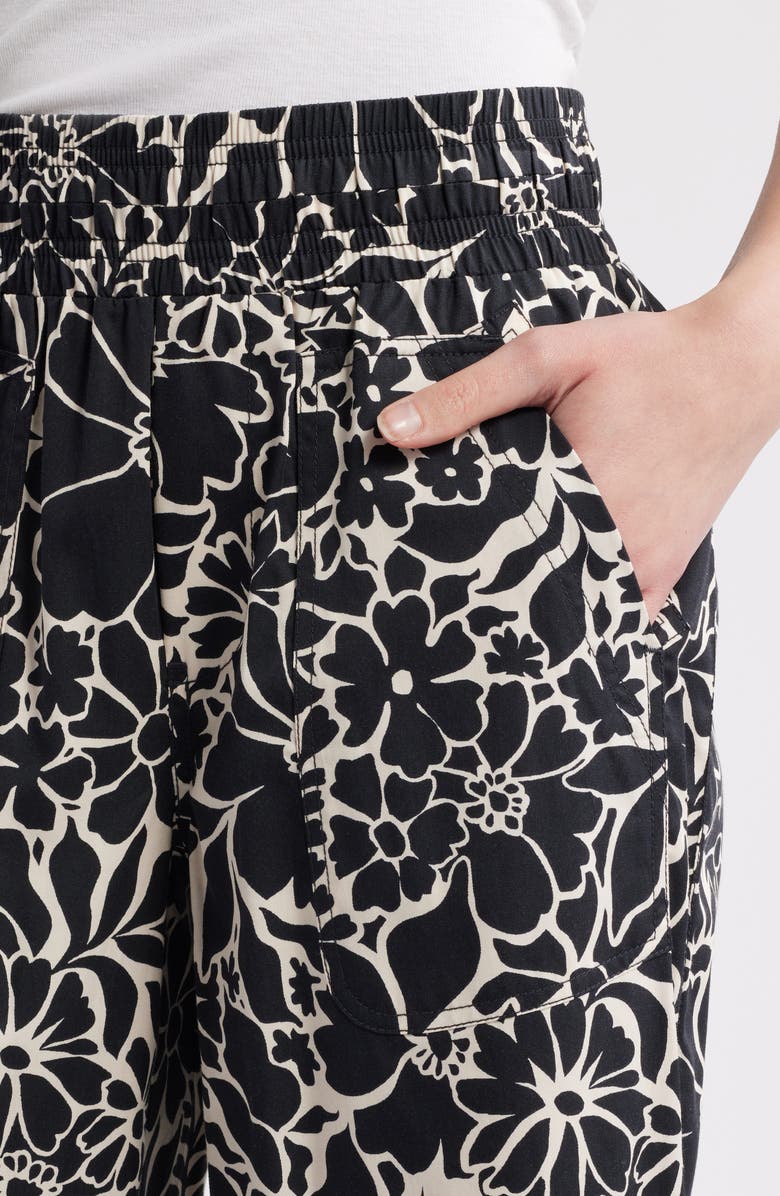 Wit & Wisdom Floral Cotton Blend Crop Pants, Alternate, color, Black Off White