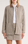 French Connection Check Plaid Corduroy Collar Jacket