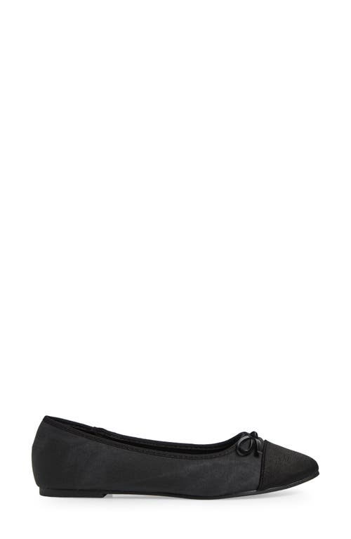 T Tahari Geneva Cap Toe Ballet Flat In Black