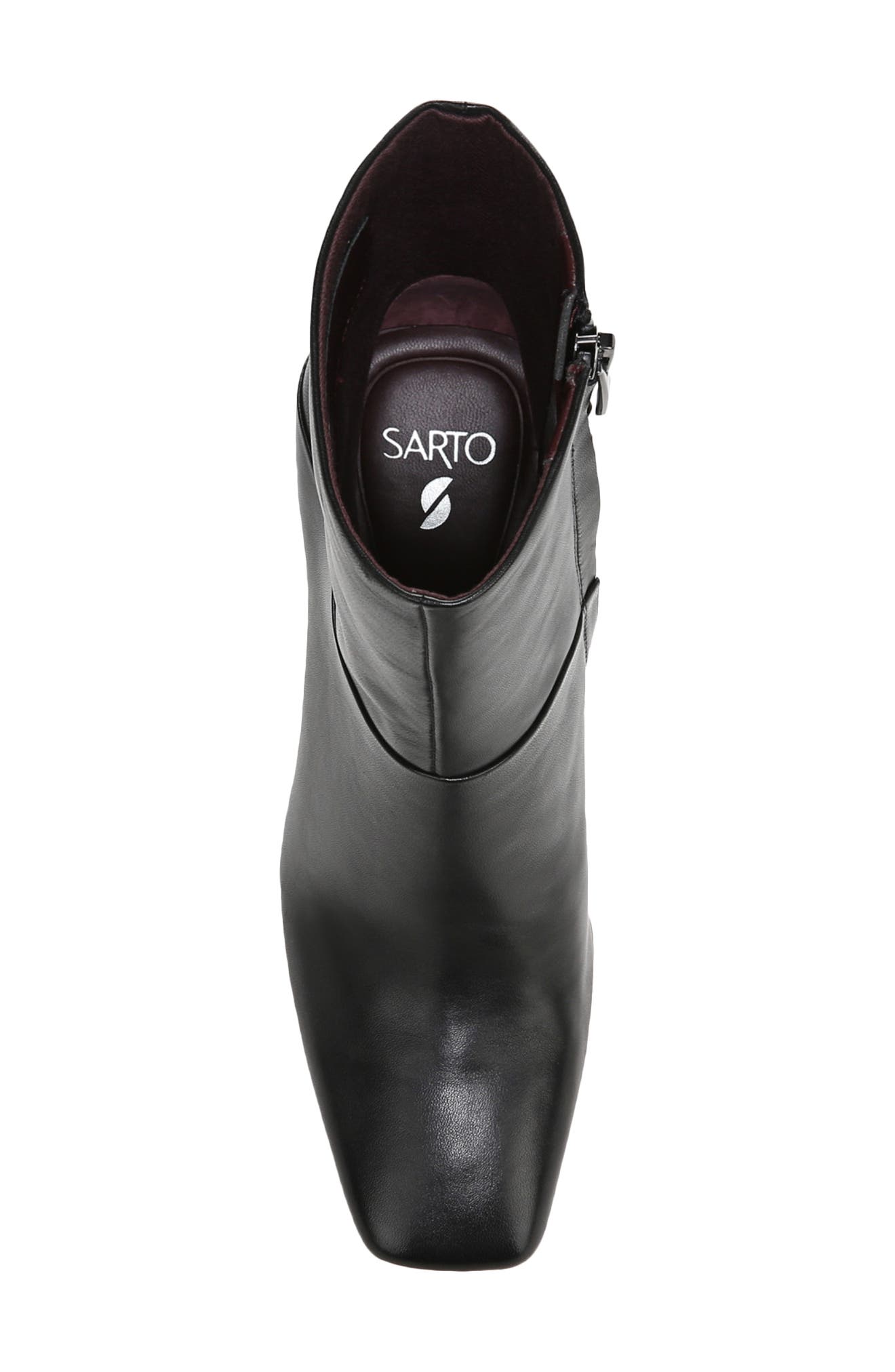 SARTO by Franco Sarto Flexa Comfort Leather Bootie, Alternate, color, Black