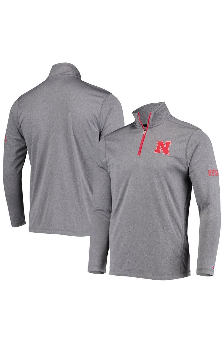 Champion Men's Champion Gray Nebraska Huskers Victory Quarter-Zip Jacket, Main, color,