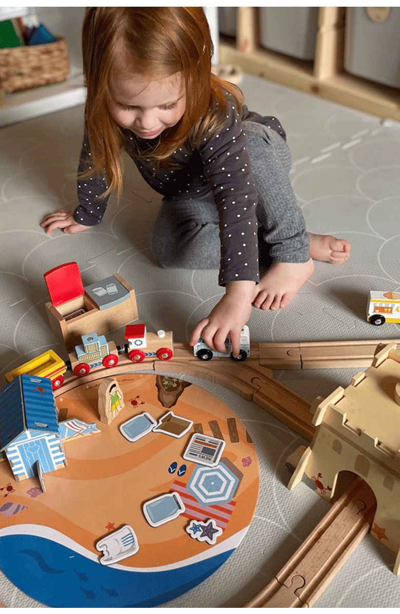 Bigjigs Rail Coastal Clean Up Train Set, Alternate, color,