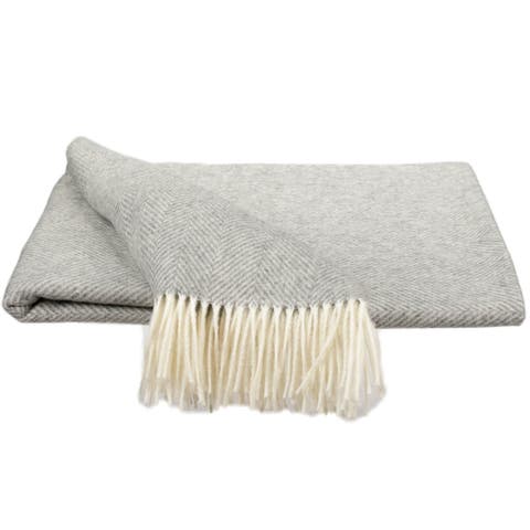Southampton Home Merino Wool Herringbone Throw