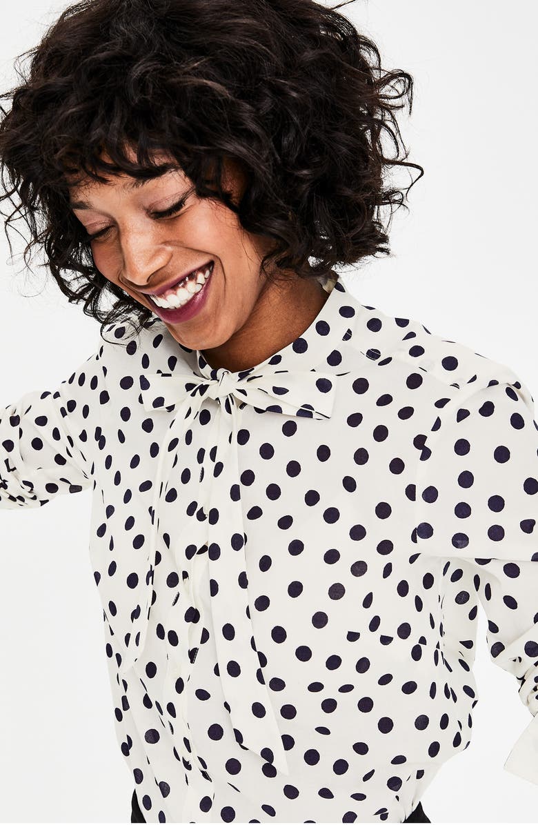 Boden Tie Neck Shirt, Alternate, color, 