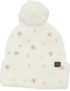 Nanette Lepore Square Stud Pom Beanie
