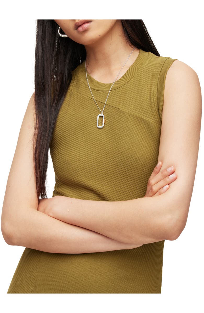 AllSaints Gia Sleeveless Rib Maxi Dress, Alternate, color, Olive Branch Green