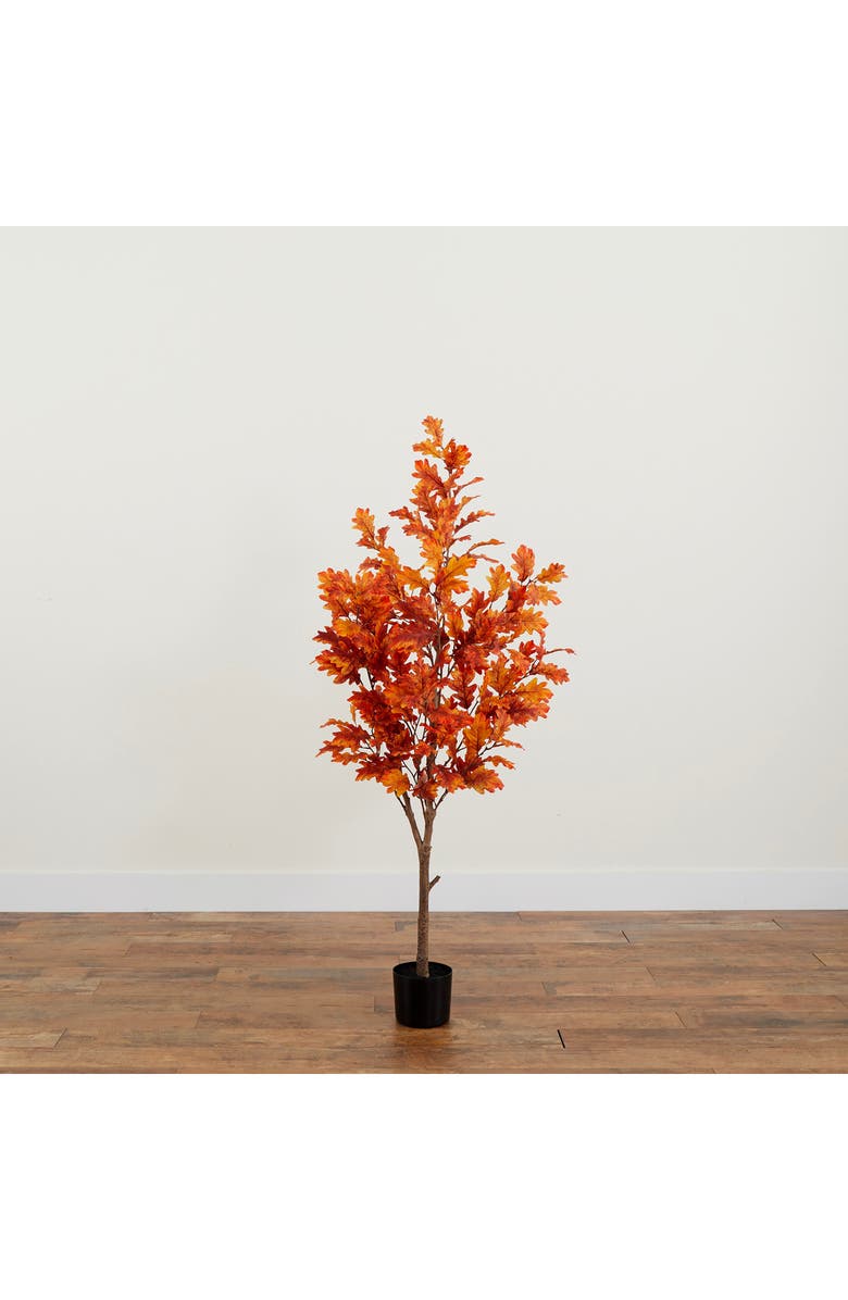 NEARLY NATURAL 5FT Autumn Oak Artificial Tree, Alternate, color, Orange