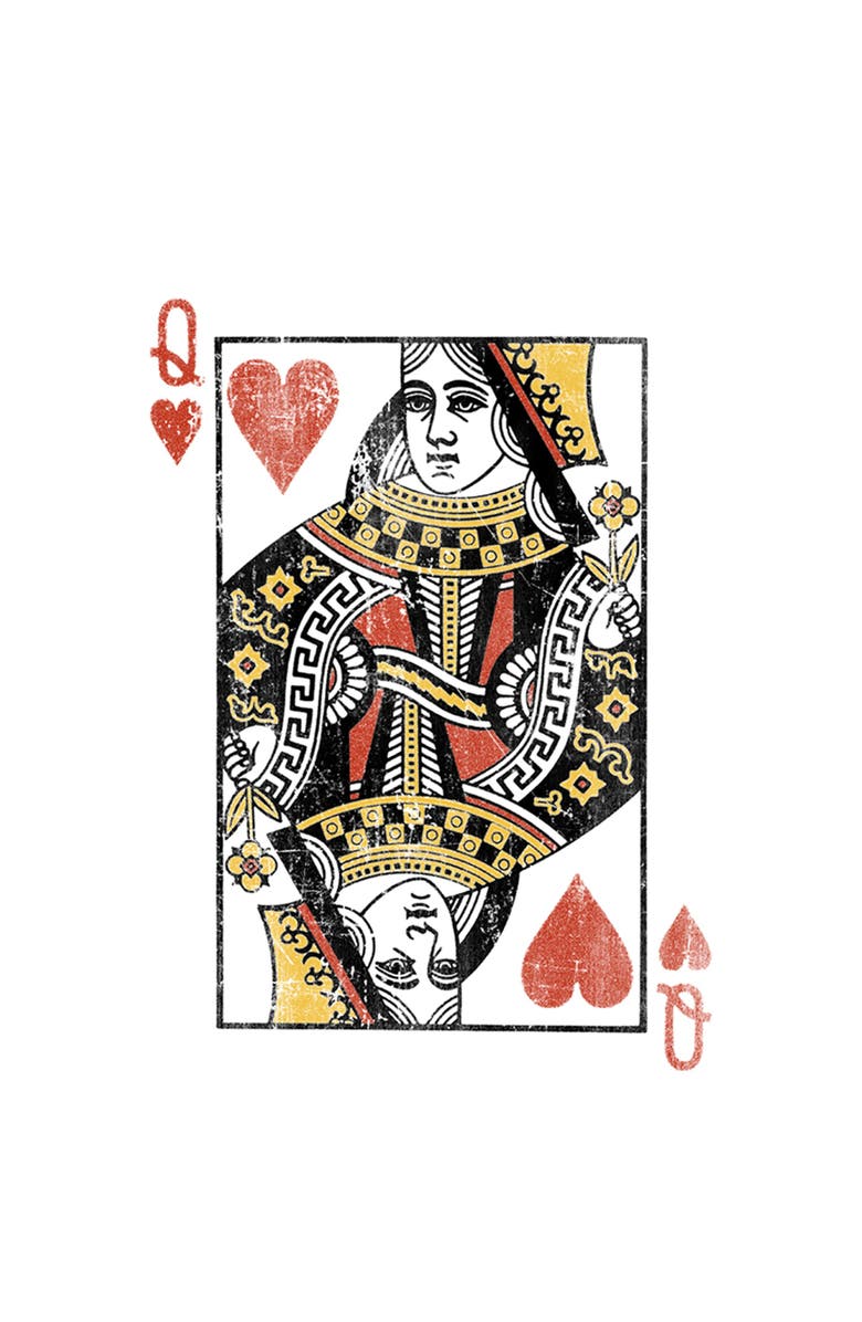 Lost Gods Men's Lost Gods Queen of Hearts Graphic T-Shirt, Alternate, color, White