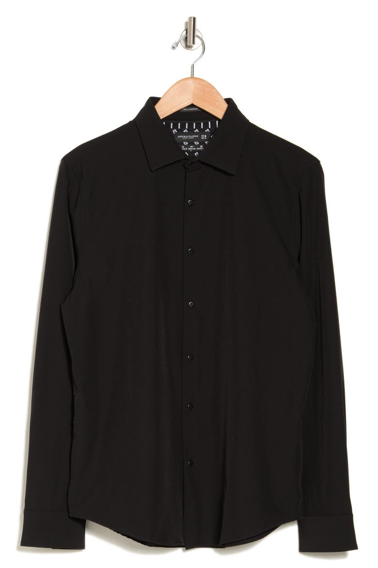 Solid Stretch Tech Shirt, Alternate, color, BLACK