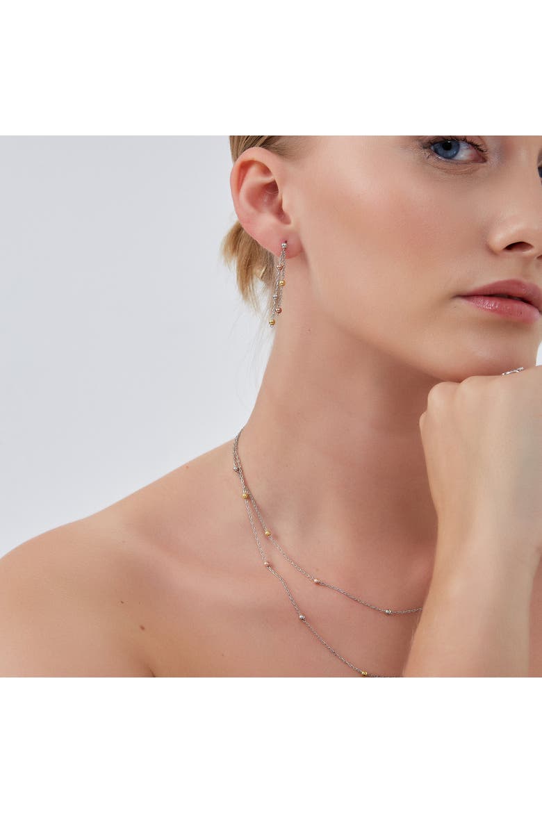Dorissa Multicolour Sterling Silver Beaded Double Necklace, Alternate, color, Gold