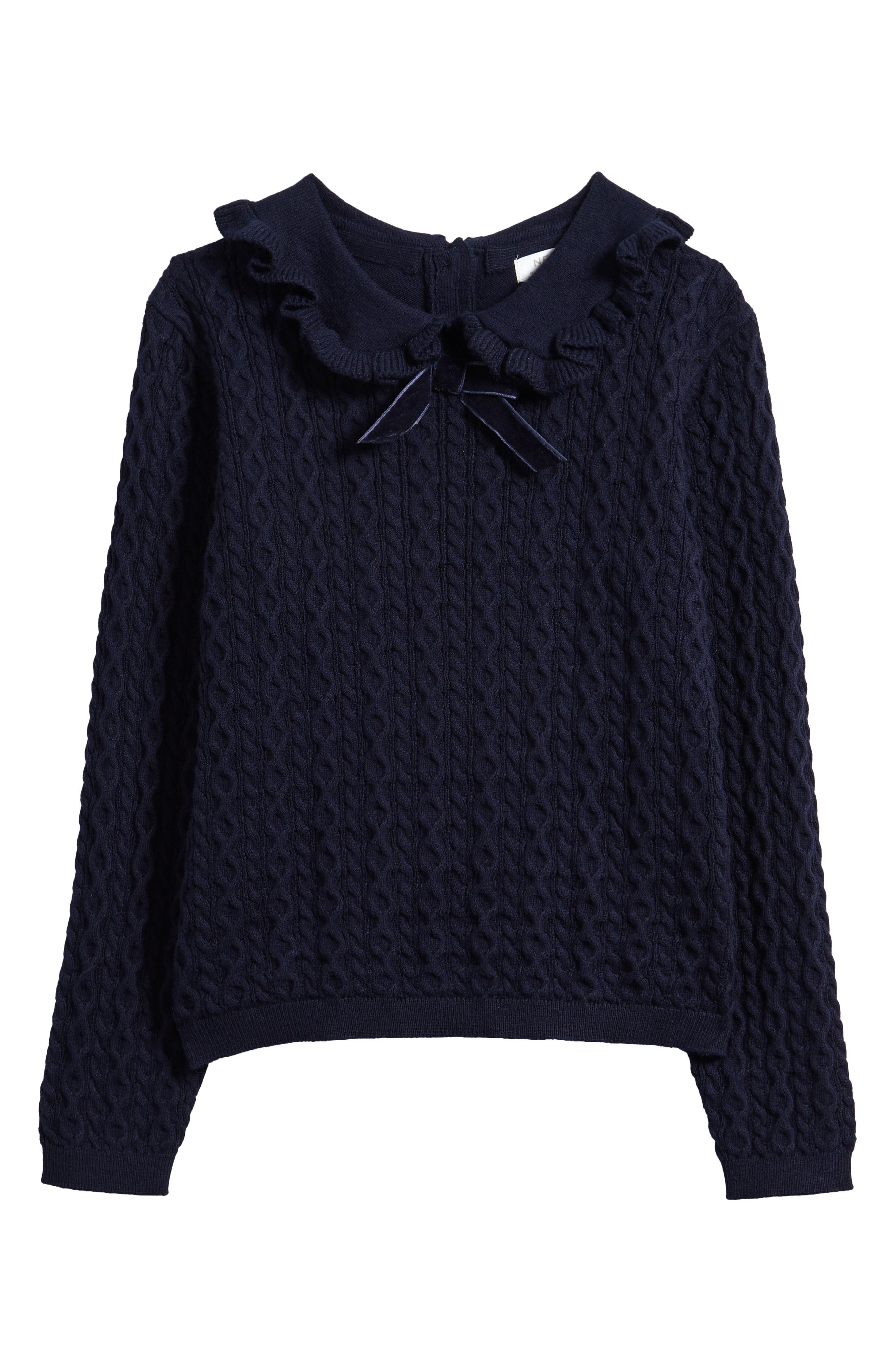 NEXT Kids' Bow Cotton & Cashmere Sweater
