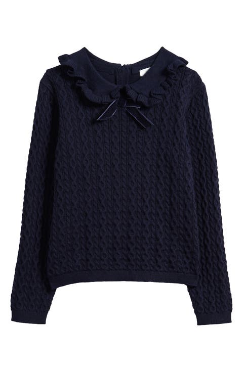 Kids' Bow Cotton & Cashmere Sweater (Little Kid)