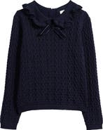 NEXT Kids' Bow Cotton & Cashmere Sweater