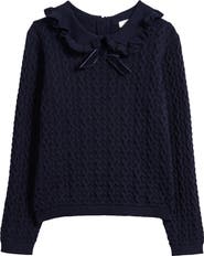 NEXT Kids' Bow Cotton & Cashmere Sweater