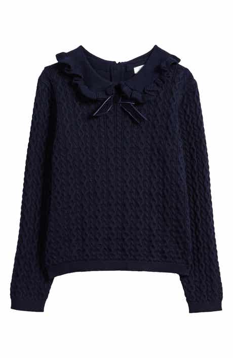 NEXT Kids' Bow Cotton & Cashmere Sweater