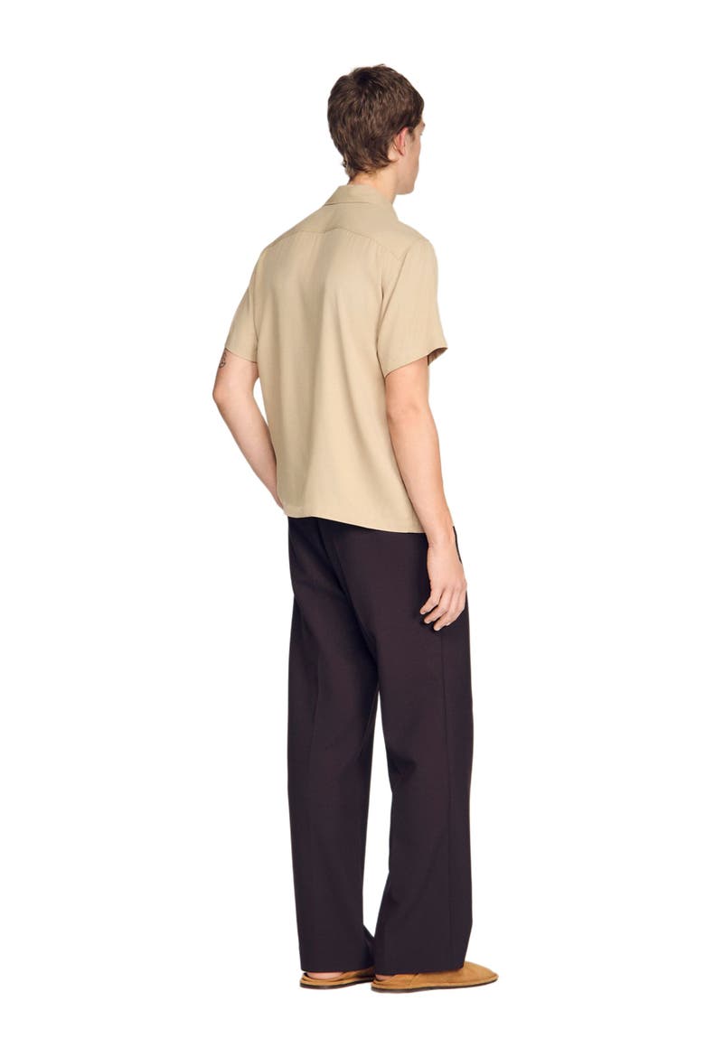 Loose-fit shark collar shirt, Alternate, color, Cappucino