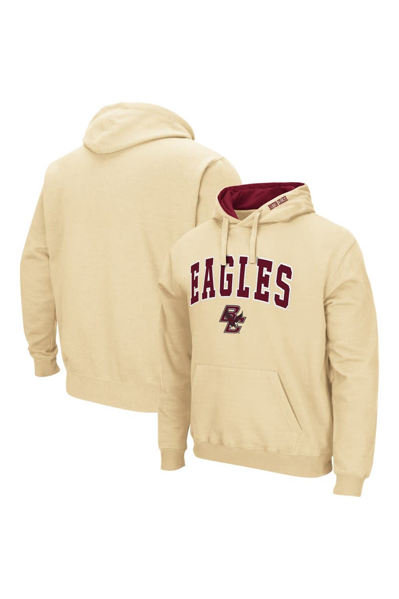 Men's Colosseum Gold Boston College Eagles Arch and Logo Pullover Hoodie, Main, color, Gold