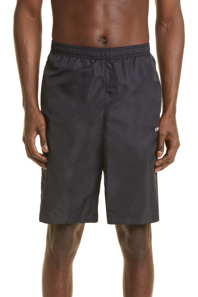 Surfer Board Shorts (Nordstrom Exclusive), Main, color, BLACK WHITE