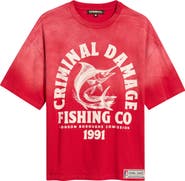 CRIMINAL DAMAGE Fishing Company Graphic T-shirt