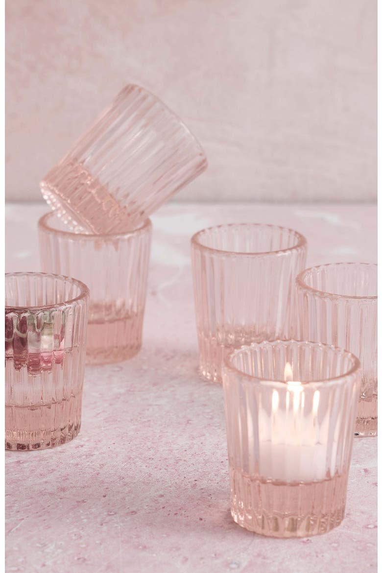 Pressed Pink Shot Glasses - Set of 6, Main, color, Clear