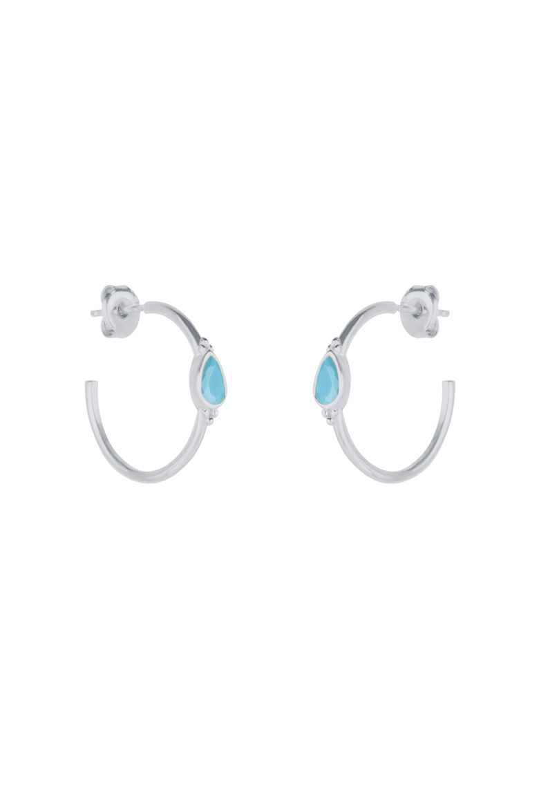 Drop Turquoise Solitaire Earrings Sterling Silver - Turquoise, Main, color, Silver