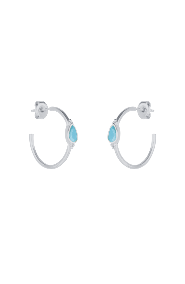Spero London Drop Turquoise Solitaire Earrings Sterling Silver - Turquoise, Main, color, Silver
