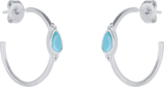 Spero London Drop Turquoise Solitaire Earrings Sterling Silver - Turquoise