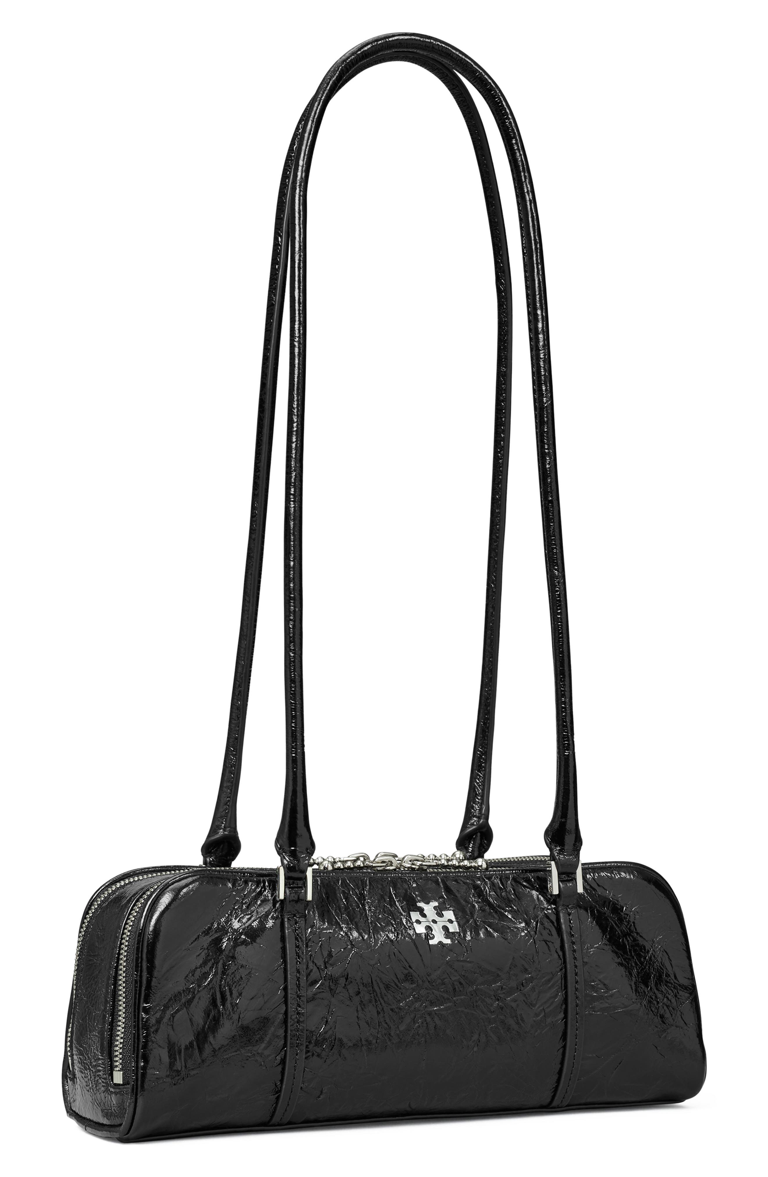 Tory Burch Micro Marshmallow T Monogram Crinkle Leather Satchel, Alternate, color, 