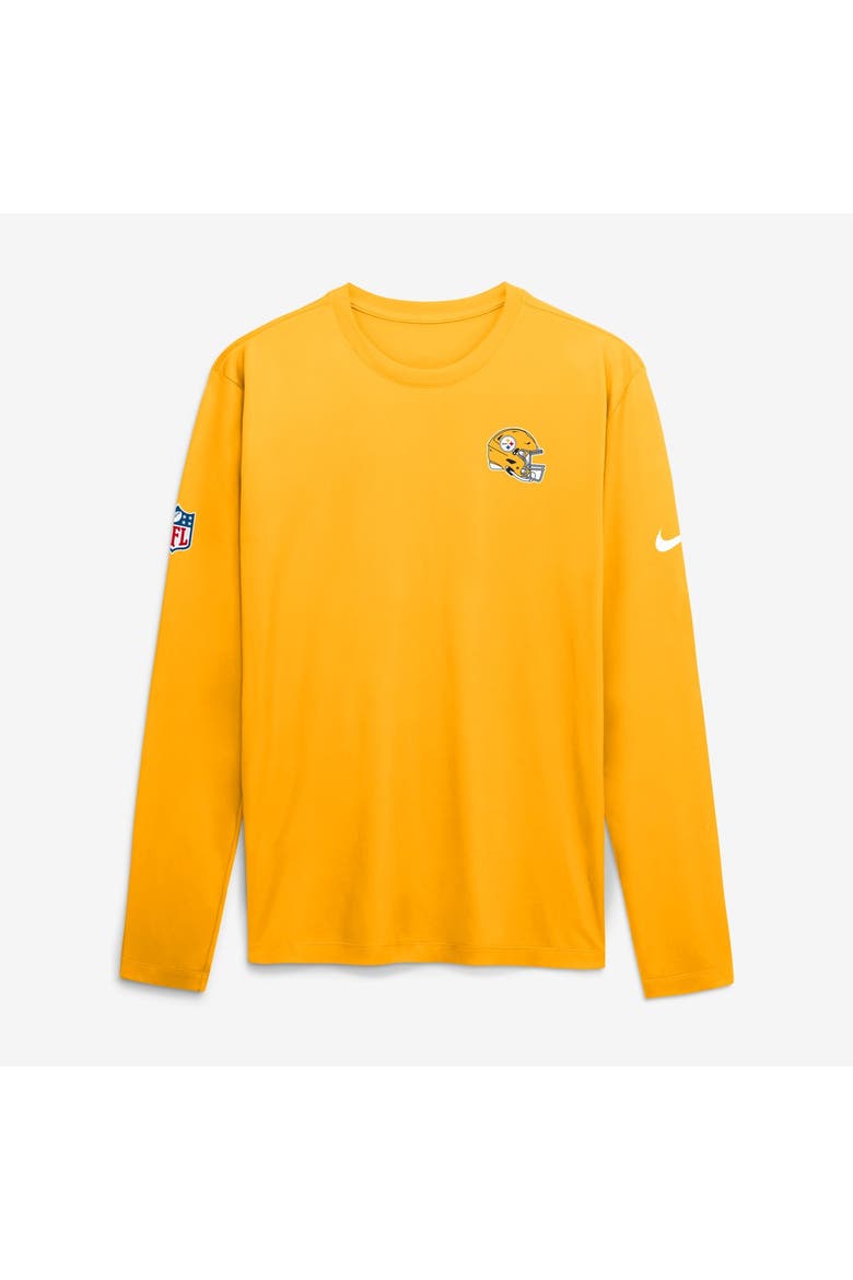 Men's Nike Gold Pittsburgh Steelers Legend Small Logo Dri-FIT Long Sleeve T-Shirt, Main, color, Gold
